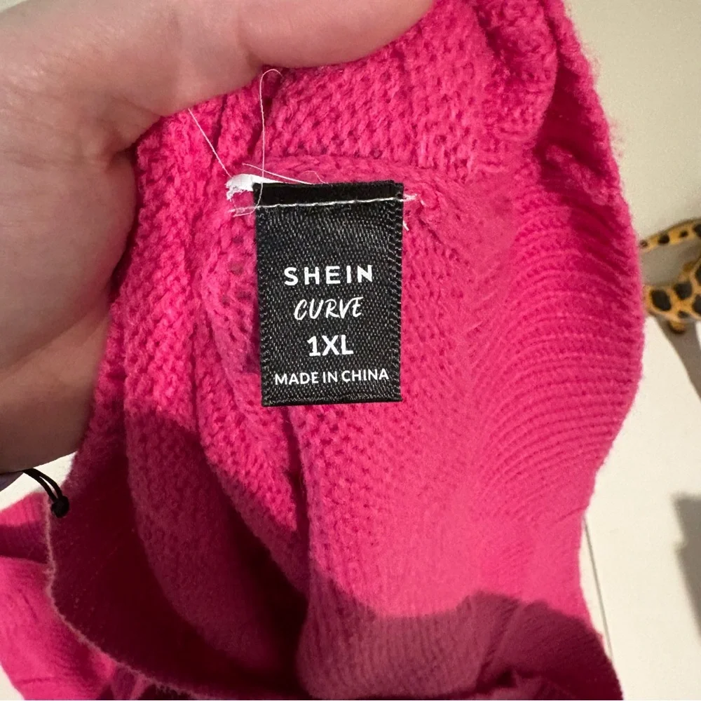 Hot Pink Knit Cowl Neck Sweater 1XL - Picture 4 of 6